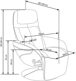 Rozkładany fotel do salonu Optima