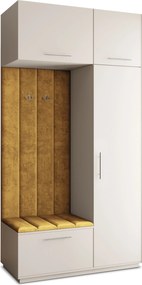 Masseno Garderoba REMA 120/240/60 cm Nowoczesna Szafa do Przedpokoju Kaszmir, MONOLITH 48 (Żółty)