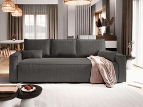 Masseno Sofa MENI z funkcją spania i pojemnikiem na pościel, Rozkładana sofa - Grafitowy, POSO 34