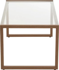 Stolik kawowy NATURELE ze szklanym blatem 90x50 cm, ciemny brąz