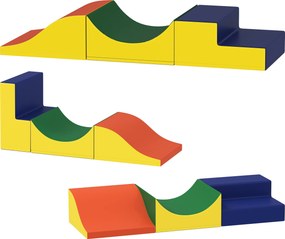 AIYAPLAY Zestaw do wspinaczki i raczkowania dla niemowląt, 3-elementowy, sztuczna skóra, pianka, żółty | Aosom PL