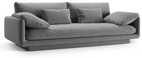 Jasnoszara aksamitna sofa 220 cm Torino – Micadoni