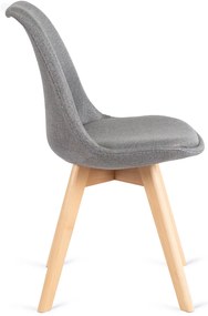 Zestaw Stół Okrągły Rozkładany HARRY 102-142 cm Dąb Artisan i 6 Krzeseł NEVEL Szarych Skandynawskich