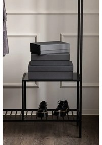 Ciemnoszare kartonowe pojemniki dekoracyjne z pokrywką zestaw 3 szt. 42,5x29,5x13 cm Kian Paper Laminate – Bigso