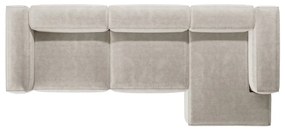 Beżowy sztruksowy narożnik (prawostronny/z szezlongiem) Bergano – Cosmopolitan Design