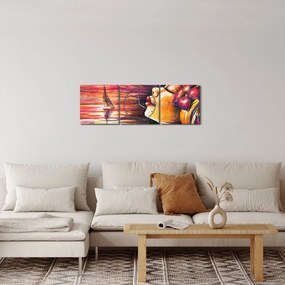 Obraz - Wspomnienia lata (z zegarem) (90x30 cm)