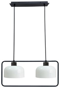 Czarno-biała lampa wisząca ze szklanym kloszem Zodiac – Candellux Lighting