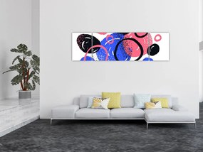 Obraz - Motyw z kółkami w żywych kolorach (170x50 cm)