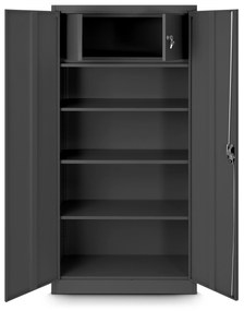 Biurowa szafa metalowa na akta TOMASZ, 900 x 1850 x 450 mm, antracytowa