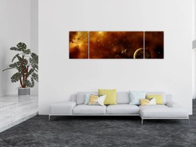 Obraz - Planety z mgławicą (170x50 cm)