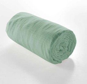 Jasnozielone prześcieradło muślinowe z gumką 160x200 cm Angelia – douceur d'intérieur