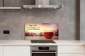 Szklany Panel Napis na Jesiennym Kubku