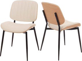 Krzesło do jadalni MCW-O44 (zestaw 2 sztuk), naturalny, biały