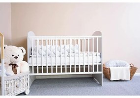 New Baby Łóżeczko dziecięce Leo, biało-szare