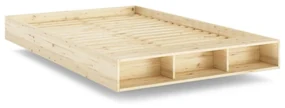 Łóżko dwuosobowe z litego drewna sosnowego ze stelażem 140x200 cm Merge – Karup Design