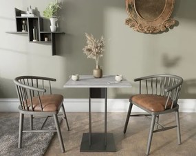 Stolik kwadratowy barowy beton + czarny R5-C58
