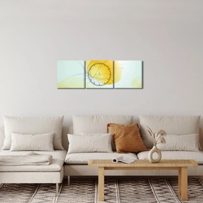 Obraz - Żółty motyl (z zegarem) (90x30 cm)