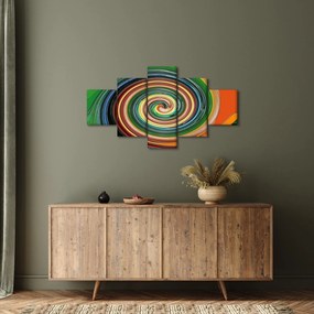 Abstrakcyjny obraz - kolorowa spirala (125x70 cm)