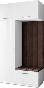 Masseno Garderoba REMA 120/240/60 cm Nowoczesna Szafa do Przedpokoju Biała, MONOLITH 29 (Brązowy)