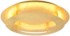 Złoty nowoczesny okrągły plafon LED 50 cm  - D156-Azalia