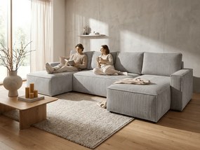 Narożnik w kształcie U SMART COSARO 295x140 cm, jasnoszary