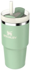 Szałwiowy termos ze słomką ze stali nierdzewnej 600 ml Quencher H2.0 FlowState Tumbler Pistachio – Stanley