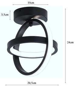 Plafon lampa LED sufitowa geometryczna metalowa AT72-2SL-Black