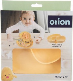 Żółty silikonowy talerz dla dzieci 19x19,5 cm Chicken – Orion