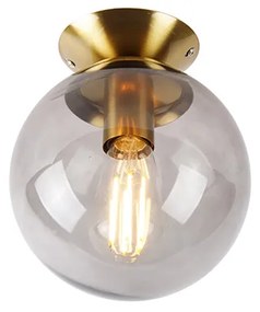 Inteligentna lampa sufitowa mosiężna z przydymionym szkłem w tym Wifi ST64 - Pallon ArtDeco Oswietlenie wewnetrzne