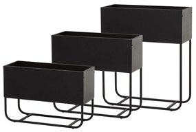 Kwietnik 60 x 23 x 70 cm czarny PATIO