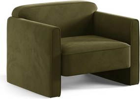 Zielony aksamitny fotel Abby – Micadoni