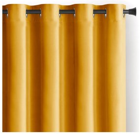 Żółta aksamitna zasłona częściowo zaciemniająca (dimout) 140x270 cm Eyelets – Restilo