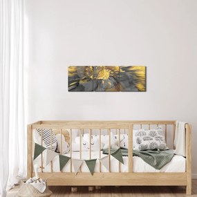 Obraz - Złota ekspansja (z zegarem) (90x30 cm)