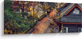 Obraz - Qintai Road, Chengdu, Chiny (z zegarem) (90x30 cm)