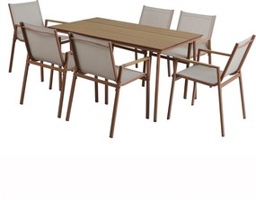 Zestaw mebli ogrodowych ze stołem Marseille karmelowy PATIO