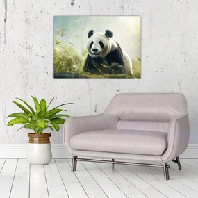 Obraz na szkle - Panda (70x50 cm)