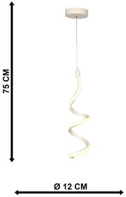 Biała metalowa lampa wisząca LED ø 12 cm Hilton – Squid Lighting