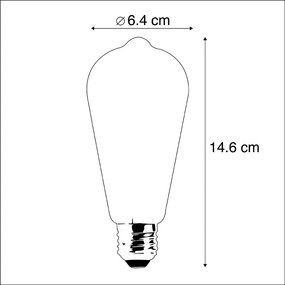 Żarówka LED E27 ST64 Dim to Warm Złota 8W 806lm 2000-2700K