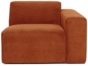 Pomarańczowy końcowy moduł sztruksowej sofy Scandic Sting, 101 cm, prawostronny
