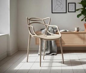 Beżowe nowoczesne krzesło do stołu - Riani 3X