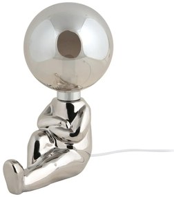 Lampa stołowa LED ze ściemniaczem w kolorze srebra ze szklanym kloszem (wysokość 22,5 cm) Joey – Leitmotiv