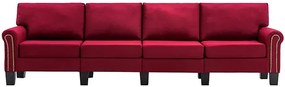 Czteroosobowa czerwona sofa Sofini