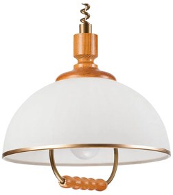 Lampa wisząca w kolorze miedzi ze szklanym kloszem ø 30 cm Ramona – LAMKUR