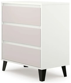 Komoda z 3 szufladami w stylu skandynawskim biały + kaszmir L8-C54