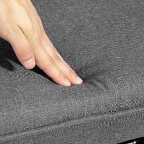 HOMCOM Fotel Bujany z Podnóżkiem, Komfortowy, do 130 kg, Wygląd Lnu, 64x89x90cm, Ciemnoszary