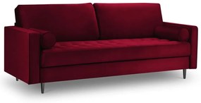 Czerwona aksamitna sofa Milo Casa Santo, 219 cm