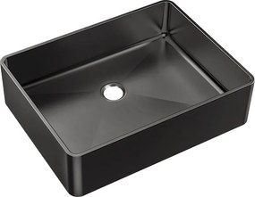 Luisa Umywalka 48x37 ze stali nierdzewnej metaliczna szarość - Essebagno