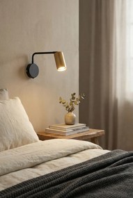 Czarno-złoty kinkiet ścienny z włącznikiem - V179 G5-F76