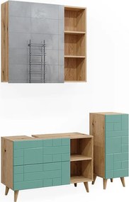 Zestaw mebli łazienkowych miętowa zieleń 90x32x59 rudi