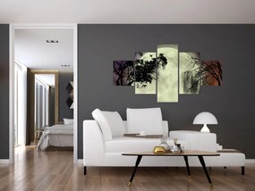 Obraz - Księżyc w pełni nad powierzchnią (125x70 cm)
